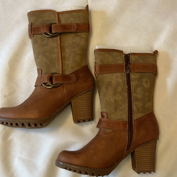 NWOT Skechers Struts Big Shopper Tan zip up heeled boot. Size 6.5. Never worn! - Picture 3 of 5